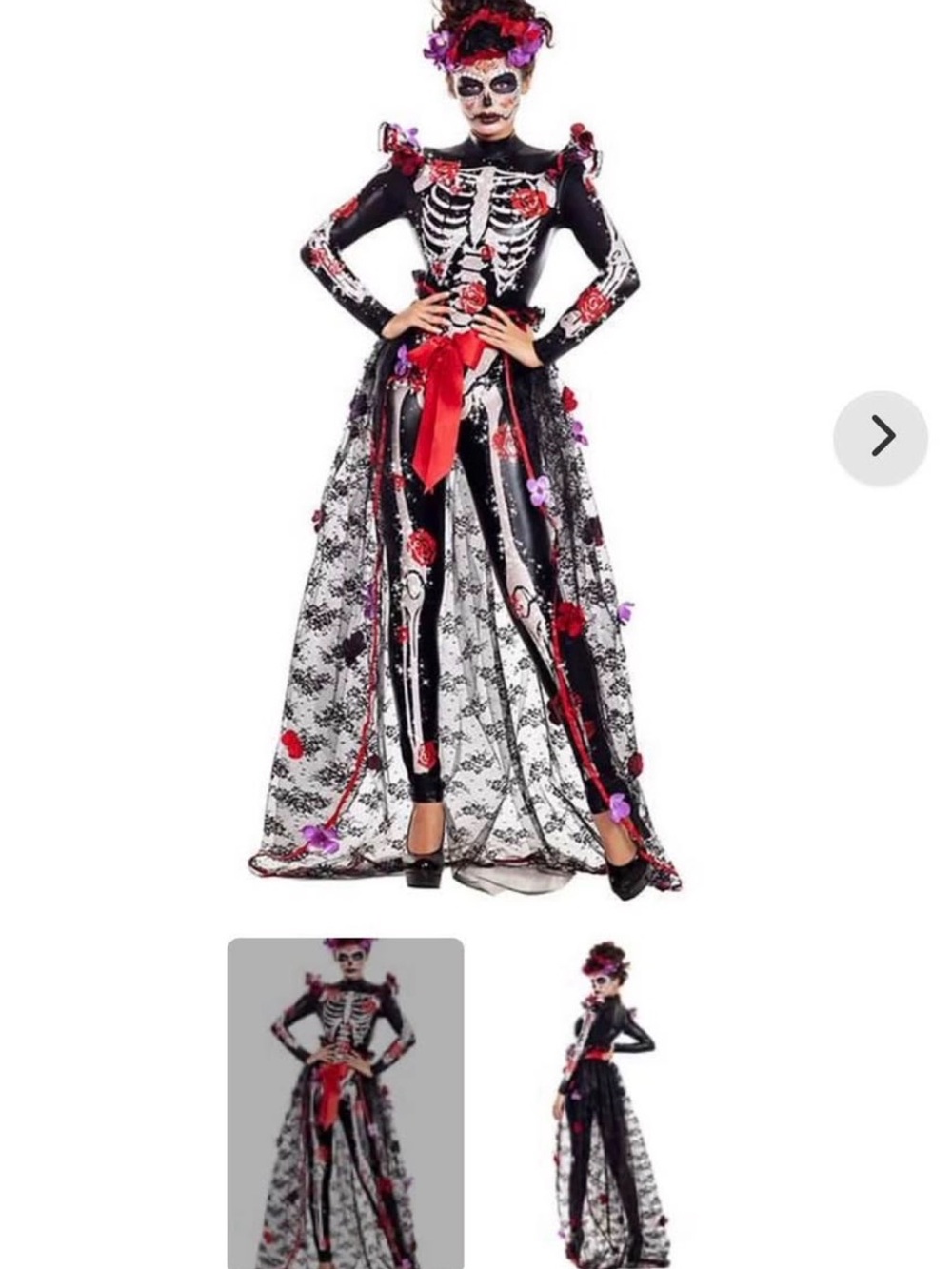 Halloween Costume- Rosas day of the dead- size small